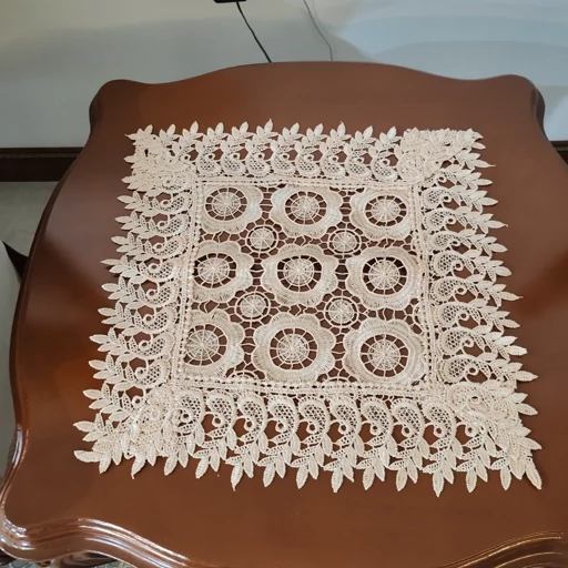 رومیزی عسلی مربع گیپوری سایز 40 سانتی