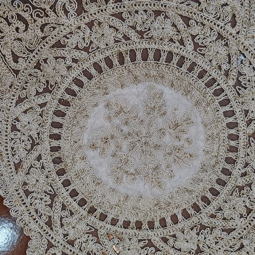 سرویس رومیزی دانتل مخمل ترک چهار تکه مدل تاج