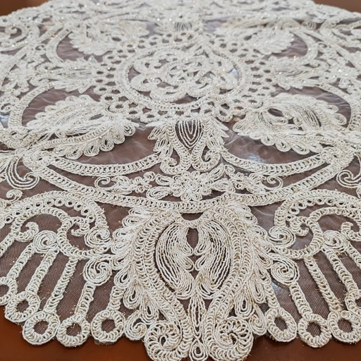 رومیزی گرد دانتل ترک سه تکه جدید طرح الگانت