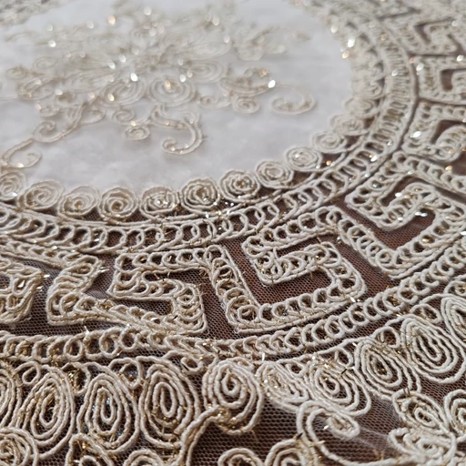 رومیزی دانتل بیضی مربع سه تکه ترک اصل طرح ورساچه