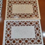 توسینی رومیزی مستطیل چرم اکلیلی طرح مشبک 20*30