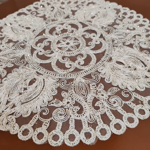 رومیزی گرد دانتل ترک سه تکه جدید طرح الگانت