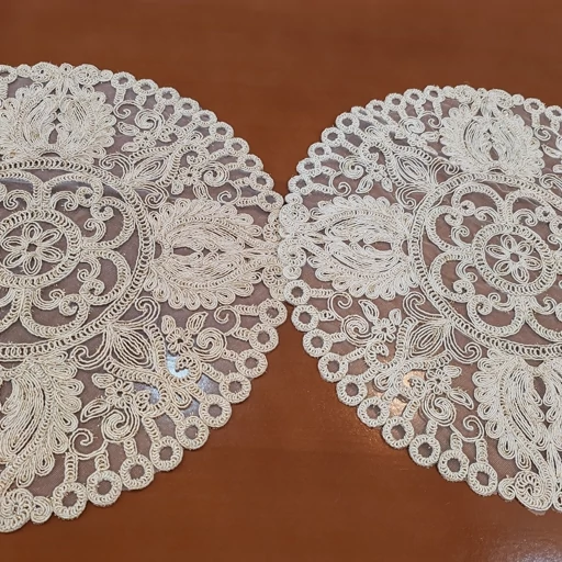 رومیزی گرد دانتل ترک سه تکه جدید طرح الگانت