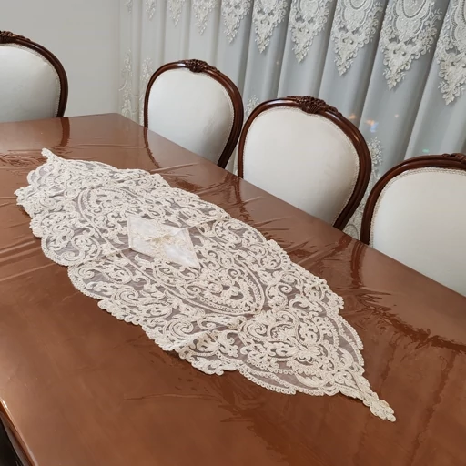 سرویس رومیزی دانتل مخمل ترک اصل پنج تکه آنتیک