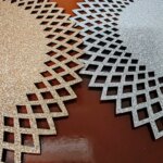 رومیزی توسینی گرد چرم اکلیلی طرح آفتابگردان 20 س