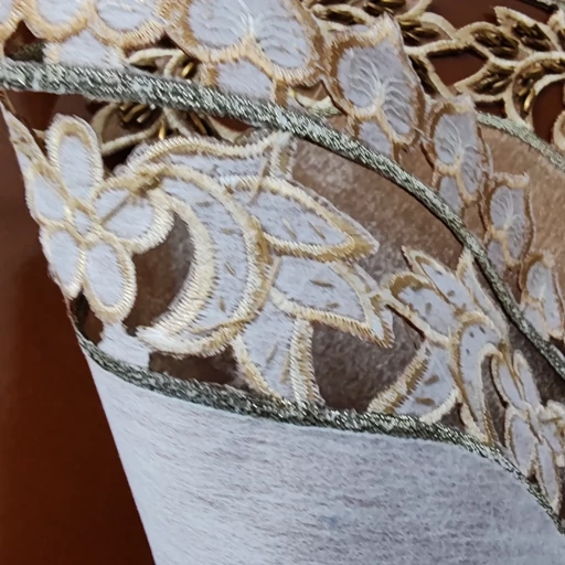 رومیزی بیضی سه تکه ساتن ملیله دوزی مدل قلب