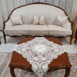 رومیزی مربع دانتل مخمل ترک سه تکه طرح آنجل