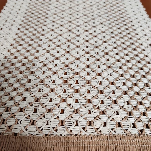 عسلی زیربشقابی حصیری کنفی جدید مدل شکوفه دورنگ