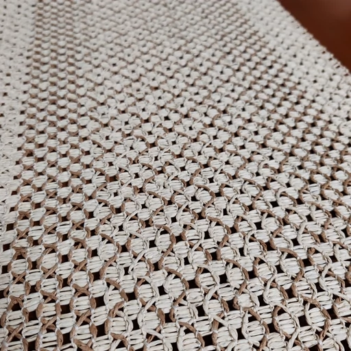 رانر جلو مبلی حصیر بافت طرح شکوفه دو رنگ 90 سانت