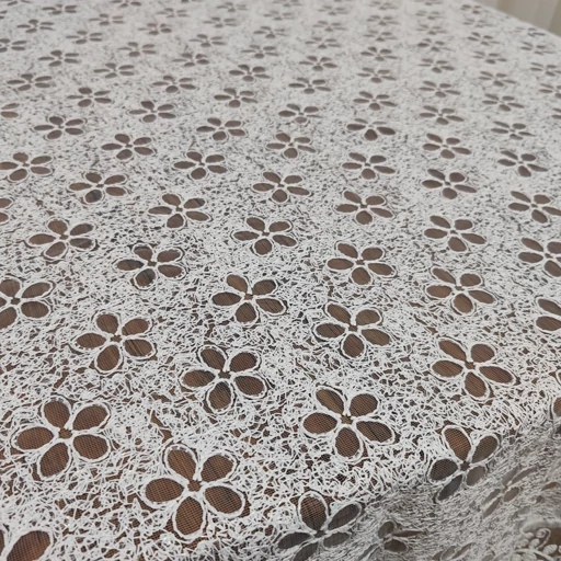 رومیزی غذاخوری چهار نفره مربع حریر گیپور 140