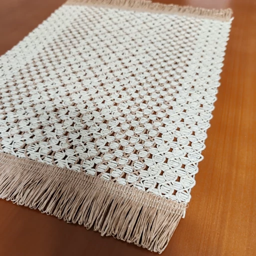 عسلی زیربشقابی حصیری کنفی جدید مدل شکوفه دورنگ