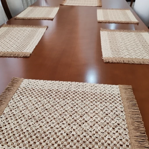 عسلی زیربشقابی حصیری کنفی جدید مدل شکوفه دورنگ