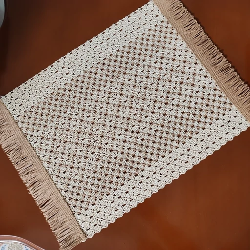 عسلی زیربشقابی حصیری کنفی جدید مدل شکوفه دورنگ