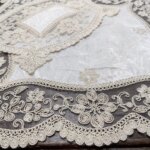 جانماز مخمل دانتل جدید سایز 45 سانتی دو تکه