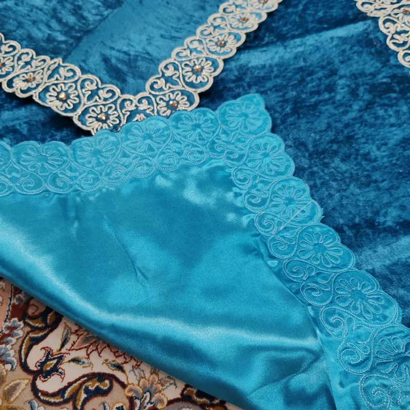 سجاده جانماز مخمل قیطون دوزی حاشیه سنگ