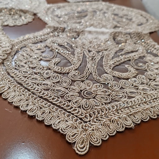 سرویس رومیزی دانتل مخمل پنج تکه ترک اصل طرح صدف