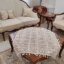 رومیزی مربع قلاب بافی نخی خارجی سایز 80*80