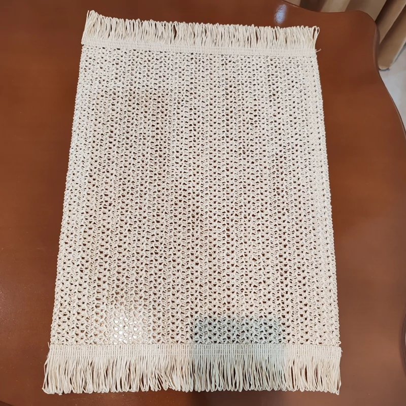 رومیزی زیربشقابی حصیری جدید طرح ساده 44*30سانتی