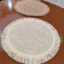 رومیزی زیربشقابی گرد حصیری جدید ساده 38 سانت