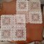 رومیزی مربع کوچک حریر گیپور گل گرد30*30