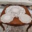 رومیزی گرد دانتل مخمل سه تکه طرح خورشیدی جدید