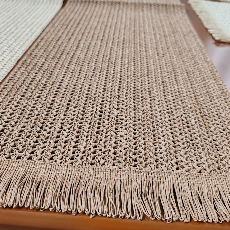 رومیزی زیربشقابی حصیری جدید طرح ساده 44*30سانتی