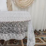 رومیزی غذاخوری مستطیل چهار نفره حریر گیپور