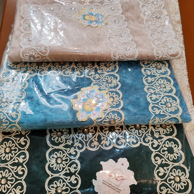 سجاده جانماز مخمل قیطون دوزی حاشیه سنگ