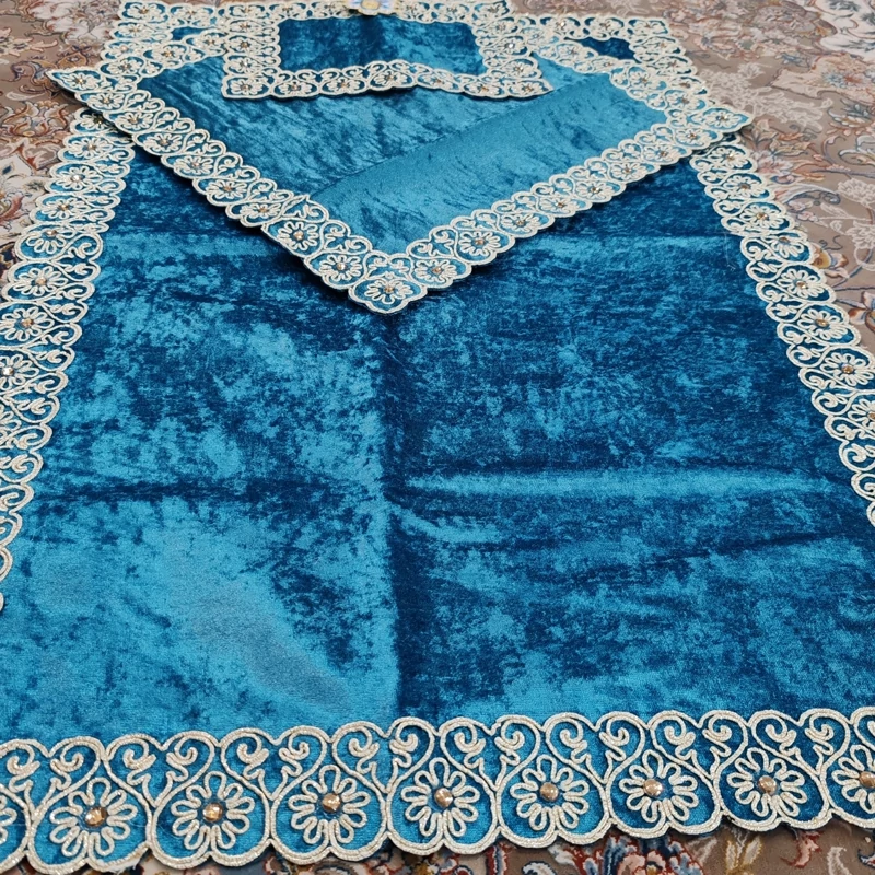 سجاده جانماز مخمل قیطون دوزی حاشیه سنگ
