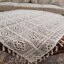 رومیزی مربع قلاب بافی نخی خارجی سایز 80*80