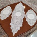 رومیزی دانتل مخمل خارجی سه تکه طرح خورشیدی