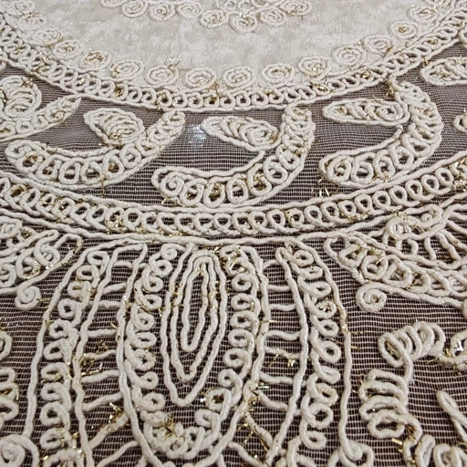 رومیزی دانتل مخمل خارجی سه تکه طرح خورشیدی