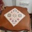رومیزی مربع سه تکه مخمل شاین ابریشمی طرح عشایر