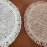 رومیزی زیربشقابی گرد حصیری جدید ساده 38 سانت