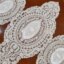 رومیزی بیضی دانتل مخمل سه تکه ترک اصل کد11