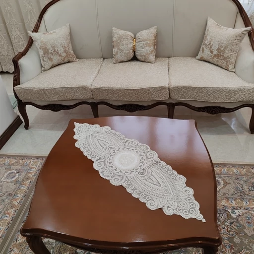 رومیزی دانتل مخمل خارجی سه تکه طرح خورشیدی