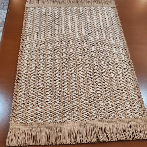 رومیزی زیربشقابی حصیری جدید طرح ترکیبی 30*45 سانت