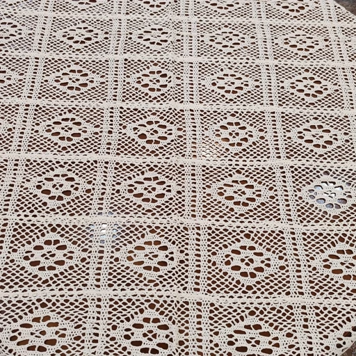 رومیزی مربع قلاب بافی نخی خارجی سایز 80*80
