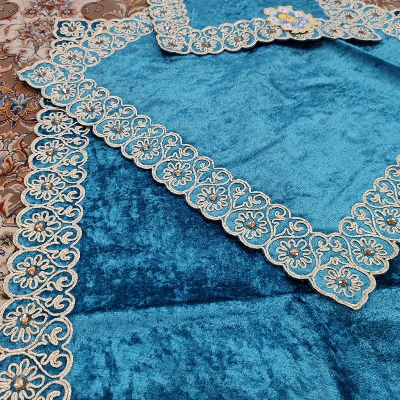 سجاده جانماز مخمل قیطون دوزی حاشیه سنگ