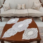 رومیزی دانتل مخمل سه تکه جدید مدل کارن