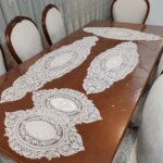 سرویس رومیزی دانتل جدید پنج تکه طرح کارن ترک اصل