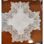 عسلی مربع مخمل دانتل بوته ترمه ترک 47*47