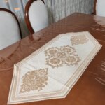رانر تک جلو مبلی یا غذاخوری چهار نفره مخمل شاین طرح پروازرانر