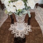 رومیزی مربع دور گیپور ابریشمی سایز 35 و سایز 25 سانت